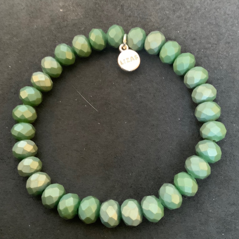 Lizas Green Beaded Bracelet